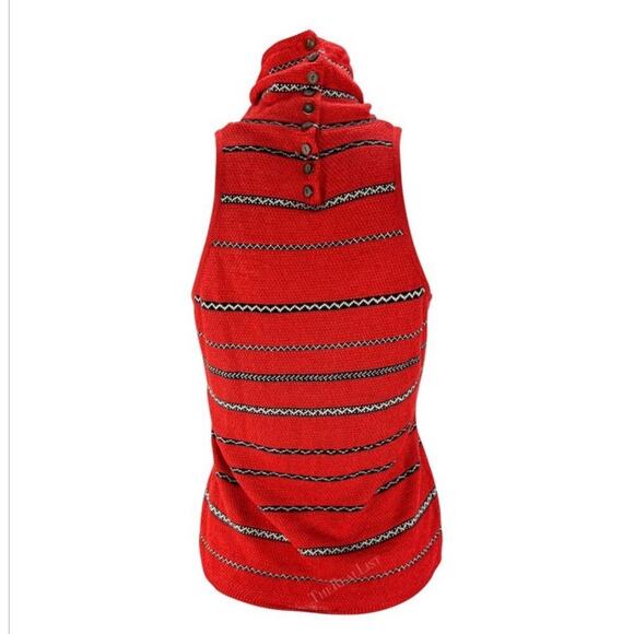 Ralph Lauren Purple Label Runway Top Linen Red Stripe Turtleneck Vintage 1997 Ad - Picture 10 of 12